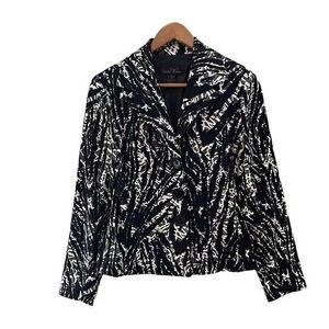 Brandon Thomas Black White Womens Blazer